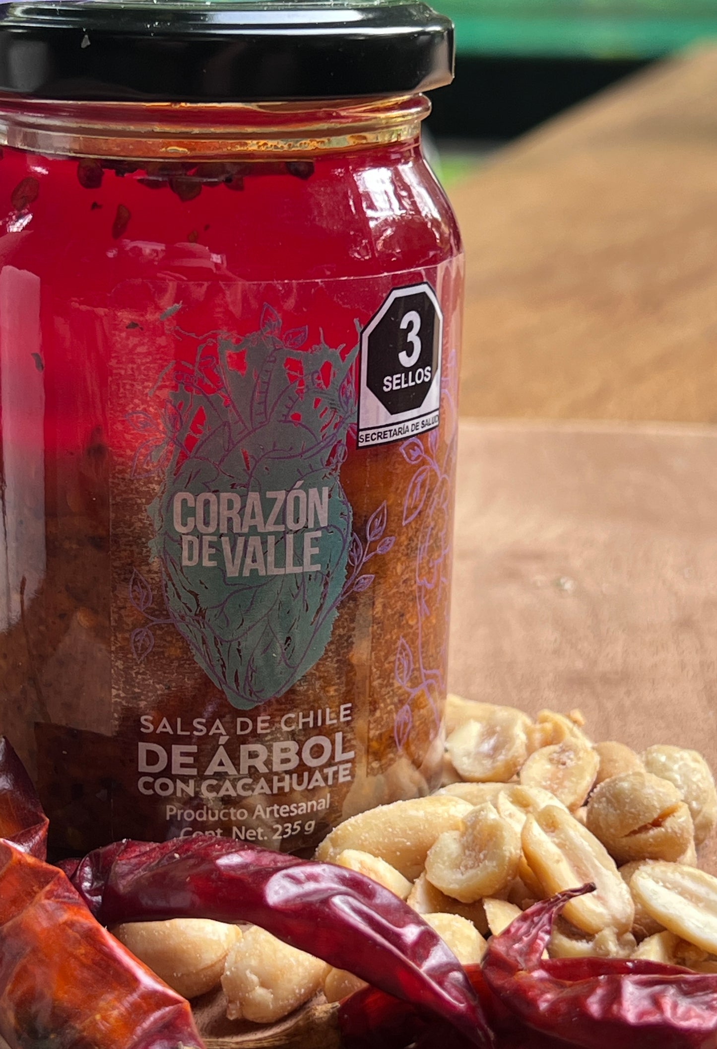 Salsa de Chile de Arbol con Cacahuate